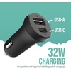 image:imageSmartish 2 Port USB Wall Charger  Charge Shack Maximum Speed 48 Amp Quick Charger Compatible with iPhone Android and All USB Devices Silk  Black32w Car Charger