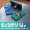 image:imageSmartish MagSafe Suction Mount  WallFlower  3 in 1 Reversible Magnetic Phone Grip Finger Loop Suction Mount Kickstand wUniversal MagSafe Adapter Kit for Apple iPhone  Blues on the GreenBlues on the Green