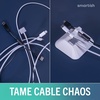 image:imageSmartish Magnetic Cord Holder  Cable Wrangler Organizer with Magnet Clips for Charger Management on Desktop Nightstand for USBC  Lightning  Black Tie AffairSnow Day White