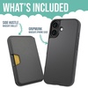 image:imageSmartish iPhone 16 Plus Magnetic Case with MagSafe Wallet  Gripmunk  Magsafe Compatible Thin Grip Cover  Detachable Magnetic Credit Card Holder  Black Tie AffairMagSafe Case