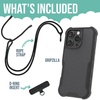 image:imageSmartish iPhone 17e16e MagSafe Case with Crossbody Lanyard Strap  Gripmunk  Slim  Protective Magnetic Slim Case with Universal Detachable Shoulder Neck Strap  Black Tie AffairMagSafe Armor Case