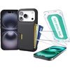 image:imageSmartish iPhone 17e16e Wallet Case  Screen Protector  Slim  Protective Phone Case Credit Card Holder  2Pack Tempered Glass Screen Protectors for Apple iPhone 17e16e  Black Tie AffairWallet Case