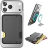 image:imageSmartish iPhone MagSafe Wallet  Side Hustle Hard Shell  Slim Detachable Magnetic Card Holder  Holds 3 Cards  Cash for Apple iPhone 171615141312  Black Tie AffairBlack Tie Affair