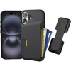 image:imageSmartish iPhone 17 Wallet Case  Phone Grip Finger Loop  Wallet Slayer Vol 1 Slim  Protective Credit Card Holder  Pop Out Ring Kickstand for Apple iPhone 17  Black Tie AffairiPhone 17 Pro