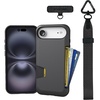 image:imageSmartish iPhone 17e16e Wallet Case  Phone Wristlet  Slim  Protective Phone Case Credit Card Holder  Detachable Wrist Strap Loop for Apple iPhone 17e16e  Black Tie AffairiPhone Air