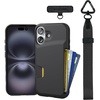 image:imageSmartish iPhone 17e16e Wallet Case  Phone Wristlet  Slim  Protective Phone Case Credit Card Holder  Detachable Wrist Strap Loop for Apple iPhone 17e16e  Black Tie AffairiPhone 17