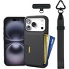 image:imageSmartish iPhone 17e16e Wallet Case  Phone Wristlet  Slim  Protective Phone Case Credit Card Holder  Detachable Wrist Strap Loop for Apple iPhone 17e16e  Black Tie AffairiPhone 17 Pro