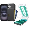 image:imageSmartish iPhone 17e16e Wallet Case  Screen Protector  Slim  Protective Phone Case Credit Card Holder  2Pack Tempered Glass Screen Protectors for Apple iPhone 17e16e  Black Tie AffairWallet Case