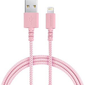 image:imageSmartish Lightning Fast Charging Cable  Crown Joule Durable Nylon Fabric Cord MFi Certified for iPad Airpods iPhone  Teal Me More  6ftIm Blushing
