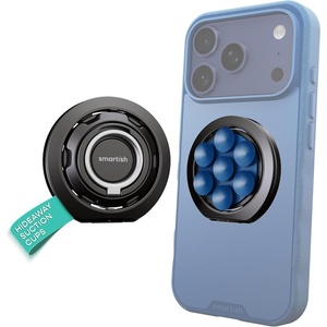 image:imageSmartish MagSafe Suction Mount  WallFlower  3 in 1 Reversible Magnetic Phone Grip Finger Loop Suction Mount Kickstand wUniversal MagSafe Adapter Kit for Apple iPhone  Blues on the GreenBlues on the Green