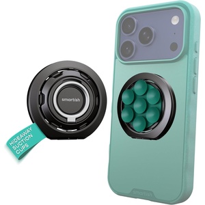 image:imageSmartish MagSafe Suction Mount  WallFlower  3 in 1 Reversible Magnetic Phone Grip Finger Loop Suction Mount Kickstand wUniversal MagSafe Adapter Kit for Apple iPhone  Blues on the GreenSo Jaded