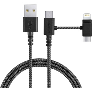 image:imageSmartish USBCLightning Cable 171616e1514  Crown Joule  6 Foot Universal Fast Fabric Wrapped Charging Cable wMicroUSB  MFi Certified 1312SEiPadAirPodsAndroid  PinkNo 2 Pencil Gray