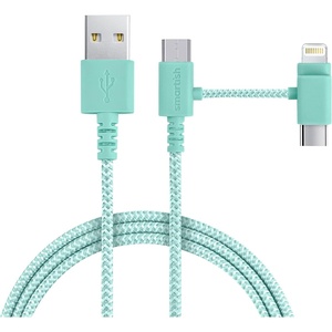 image:imageSmartish USBCLightning Cable 171616e1514  Crown Joule  6 Foot Universal Fast Fabric Wrapped Charging Cable wMicroUSB  MFi Certified 1312SEiPadAirPodsAndroid  PinkTeal Me More