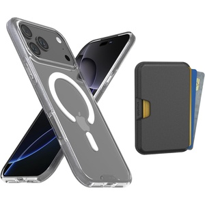 image:imageSmartish iPhone 15 Pro Slim Case with Wallet for MagSafe iPhones  Gripmunk  Magsafe Compatible Thin Grip Cover  Detachable Magnetic Credit Card Holder  Black Tie AffairMagSafe Clear Case