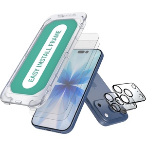 image:imageSmartish iPhone 17 Pro Screen Protector  Camera Lens Covers  Tuff Sheet  2Pack Tempered Glass 9H Easy Install Frame CaseFriendly  Dynamic Island for Apple iPhone 17 Pro  Clear 2Pack