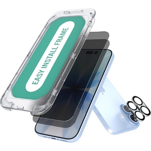 image:imageSmartish iPhone 17 Screen Protector  2Pack Tempered Glass Screen Protectors  Cleaning Kit  Tuff Sheet  9H Easy Install Frame Scratch Resistant CaseFriendly for Apple iPhone 17Privacy Screen Protector  Lens Covers