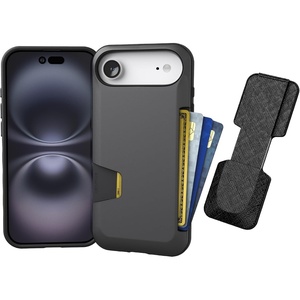 image:imageSmartish iPhone 17 Wallet Case  Phone Grip Finger Loop  Wallet Slayer Vol 1 Slim  Protective Credit Card Holder  Pop Out Ring Kickstand for Apple iPhone 17  Black Tie AffairiPhone Air