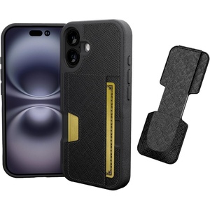 image:imageSmartish iPhone 17 Wallet Case  Phone Grip Finger Loop  Wallet Slayer Vol 2 Slim  Protective Credit Card Holder  Pop Out Ring Kickstand for Apple iPhone 17  Black Tie Affair