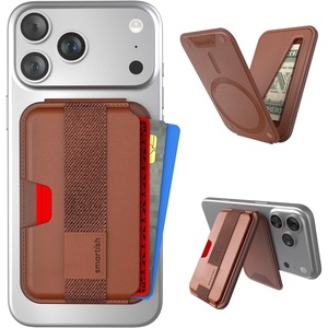 image:imageSmartish iPhone MagSafe Wallet  Side Hustle Hard Shell  Slim Detachable Magnetic Card Holder  Holds 3 Cards  Cash for Apple iPhone 171615141312  Black Tie AffairChestnut Brown