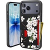 image:imageSmartish iPhone 11 Pro Wallet Case  Wallet Slayer Vol 2 Slim Protective Kickstand Credit Card Holder Silk  Black Tie AffairVery Cherry Blossom
