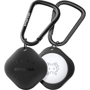 image:imageSmartish Dog Collar Holder for AirTag  Snitch 2 Pack for Apple Air Tag Case for Cat Dog or Pet Collars Fits 5125 Collars Light and Durable Protective AirTags Cover with SlideOn Loop  BlackKeychain