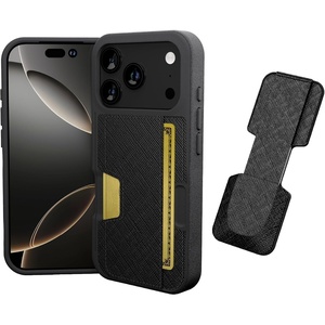 image:imageSmartish iPhone 17 Pro Wallet Case  Phone Grip Finger Loop  Wallet Slayer Vol 2 Slim  Protective Credit Card Holder  Pop Out Ring Kickstand for Apple iPhone 17 Pro  Black Tie Affair