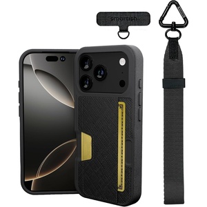 image:imageSmartish iPhone 17 Pro Wallet Case  Phone Wristlet  Slim  Protective Phone Case Credit Card Holder  Detachable Wrist Strap Loop for Apple iPhone 17 Pro  Black Tie Affair