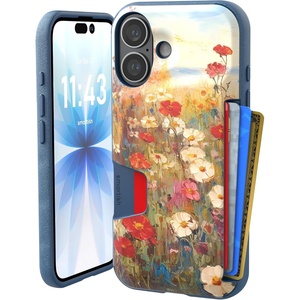 image:imageSmartish iPhone 78  SE Wallet Case  Wallet Slayer Vol 1 Slim  Protective Credit Card Holder  Drop Tested Hidden Credit Card Slot Cover for Apple iPhone 78  SE  Black Tie AffairWildflower Fields