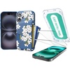 image:imageSmartish iPhone 17 Wallet Case  Screen Protector Bundle  Wallet Slayer Vol 1 Tuff Sheet 2Pack Tempered Glass Screen Covers  Extra Strength 9H Glass for Apple iPhone 17  Very Cherry Blossom