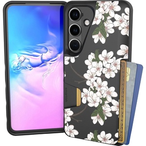 image:imageSmartish Galaxy S24 Plus Wallet Case  Wallet Slayer Vol 1 Slim  Protective Credit Card Holder  Drop Tested Hidden Card Slot Cover Compatible with Samsung Galaxy S24  Black Tie AffairVery Cherry Blossom