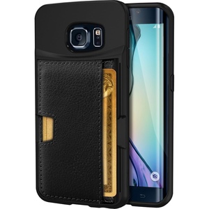 image:imageSmartish Galaxy S6 Wallet Case  Q Card Case for Samsung Galaxy S6  Ultra Slim Protective Kickstand Credit Card Carrying Case CM4  Platinum GoldBlack Onyx