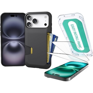 image:imageSmartish iPhone 17 Pro Max Wallet Case  Screen Protector Bundle  Wallet Slayer Vol 1 Tuff Sheet 2Pack Tempered Glass Screen Covers  Extra Strength 9H Glass for Apple iPhone 17 Pro Max  Black