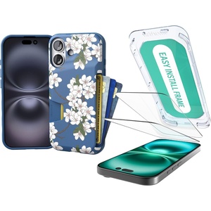 image:imageSmartish iPhone 17 Wallet Case  Screen Protector Bundle  Wallet Slayer Vol 1 Tuff Sheet 2Pack Tempered Glass Screen Covers  Extra Strength 9H Glass for Apple iPhone 17  Very Cherry Blossom