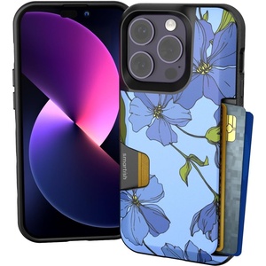 image:imageSmartish  Blue Blooms  iPhone 14 Pro Wallet Case  Wallet Slayer Vol 1 Slim  Protective Credit Card Holder  Fits iPhone 14 Pro