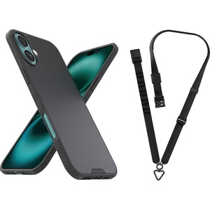 image:imageSmartish iPhone 16 Plus MagSafe Case  Crossbody Lanyard Strap  Gripmunk Protective Cover for Apple iPhone 16 Plus  Case Clinger Strap  Black Tie Affair