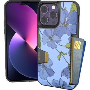 image:imageSmartish  Blue Blooms  iPhone 15 Pro Max Wallet Case  Wallet Slayer Vol 1 Slim  Protective Credit Card Holder  Fits iPhone 15 Pro Max