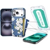 image:imageSmartish iPhone 17 Pro Wallet Case  Screen Protector Bundle  Wallet Slayer Vol 1 Tuff Sheet 2Pack Tempered Glass Screen Covers  Extra Strength 9H Glass for Apple iPhone 17 Pro  Cherry Blossom
