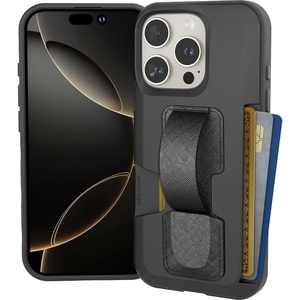 image:imageSmartish iPhone 16 Pro Wallet Case  Phone Grip Universal Finger Loop Strap  Prop Tart  Wallet Slayer  Hidden Card Slot Cover Compatible with Apple iPhone 16 Pro  Black