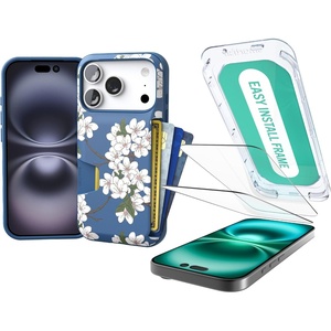 image:imageSmartish iPhone 17 Pro Wallet Case  Screen Protector Bundle  Wallet Slayer Vol 1 Tuff Sheet 2Pack Tempered Glass Screen Covers  Extra Strength 9H Glass for Apple iPhone 17 Pro  Cherry Blossom