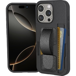 image:imageSmartish iPhone 16 Pro Wallet Case  Phone Grip Universal Finger Loop Strap  Prop TFinger Loop Strap  Prop Tart  Wallet Slayer  Hidden Card Slot Cover Compatible with Apple iPhone 16 Pro  Black