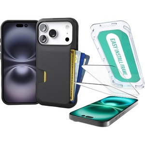 image:imageSmartish iPhone 17 Pro Wallet Case  Screen Protector Bundle  Wallet Slayer Vol 1 Tuff Sheet 2Pack Tempered Glass Screen Covers  Extra Strength 9H Glass for Apple iPhone 17 Pro  Black
