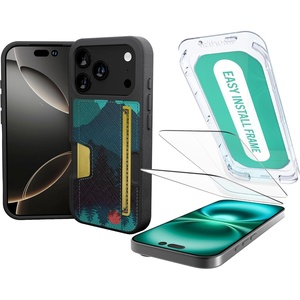 image:imageSmartish iPhone 17 Pro Wallet Case  Screen Protector Bundle  Wallet Slayer Vol 1 Tuff Sheet 2Pack Tempered Glass Screen Covers  Extra Strength 9H Glass for Apple iPhone 17 Pro  Moving Mountains