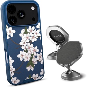 image:imageSmartish iPhone 17 Pro MagSafe Case  Magnetic Car Mount Bundle  Gripmunk  Mountaineer Car Mount Stick on Adhesive Phone Holder  Extra Strength Magnet Very Cherry Blossom